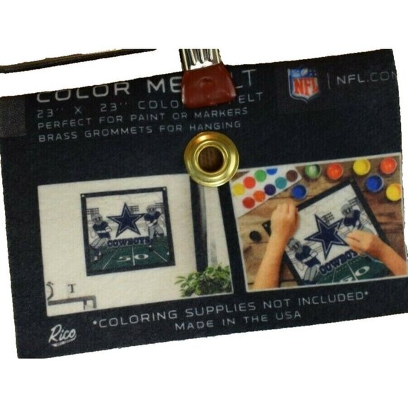 NFL Color Me Felt 23 x 23 Brass Grommet Banner Featuring Dallas Cowboys - Picture 4 of 4